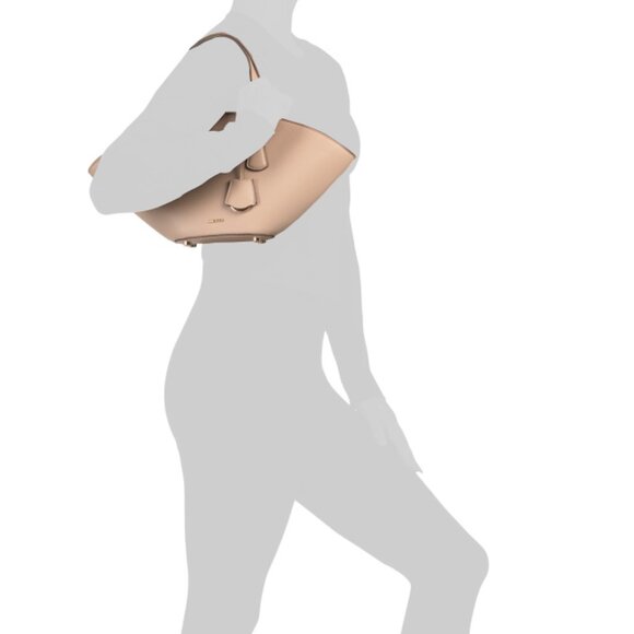 ANNE KLEIN Neutral Small Curved Tote With Detachable Strap - Picture 2 of 2